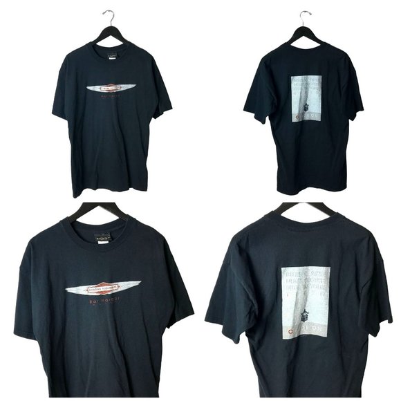 2003 Vintage Huge Bar Harbor Maine Chrome Highway T Shirt 00s Cotton Black XL - Picture 1 of 15